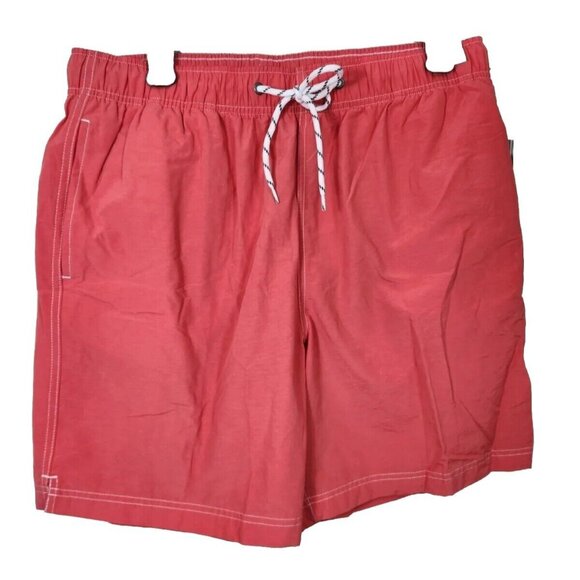 Mens Dark Melon Swimwear Shorts With Drawstring Waist & Pocket size L - Picture 2 of 8